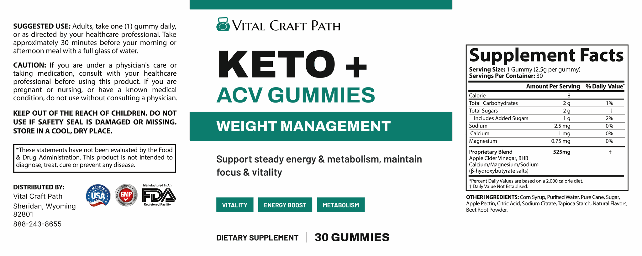 Keto + ACV Gummies ingredients